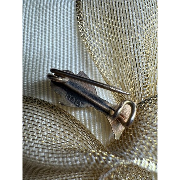 Vintage Italian Gold Chalice Pin Brooch With IHS Inscription - Teenie Tiny - Picture 5 of 10